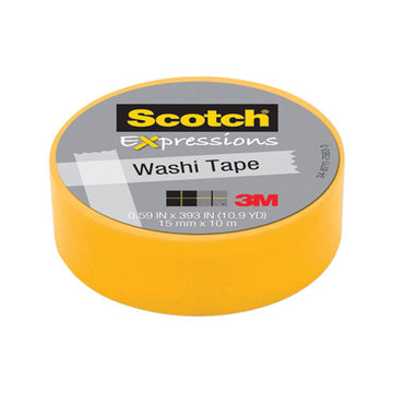 Scotch® Expressions Washi Tape, 1.25" Core, 0.59" X 32.75 Ft, Yellow freeshipping - TVN Wholesale